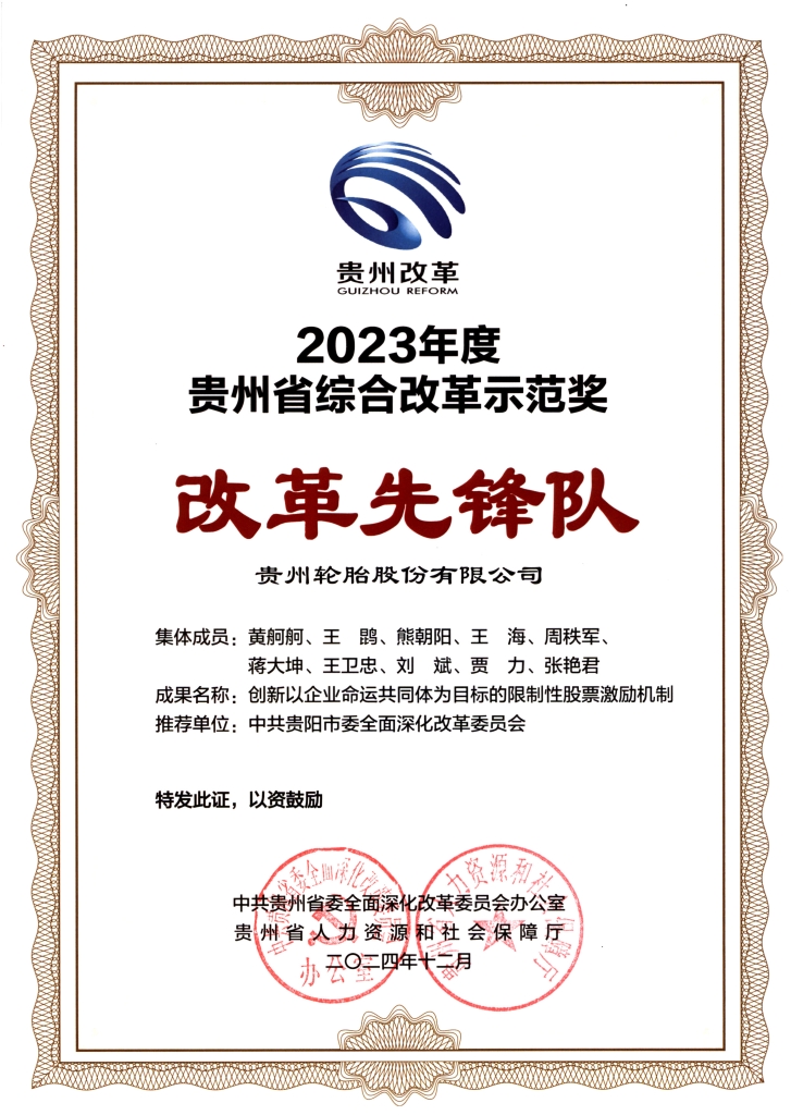 2023年度九博体育省综合改革示范奖 改革先锋队